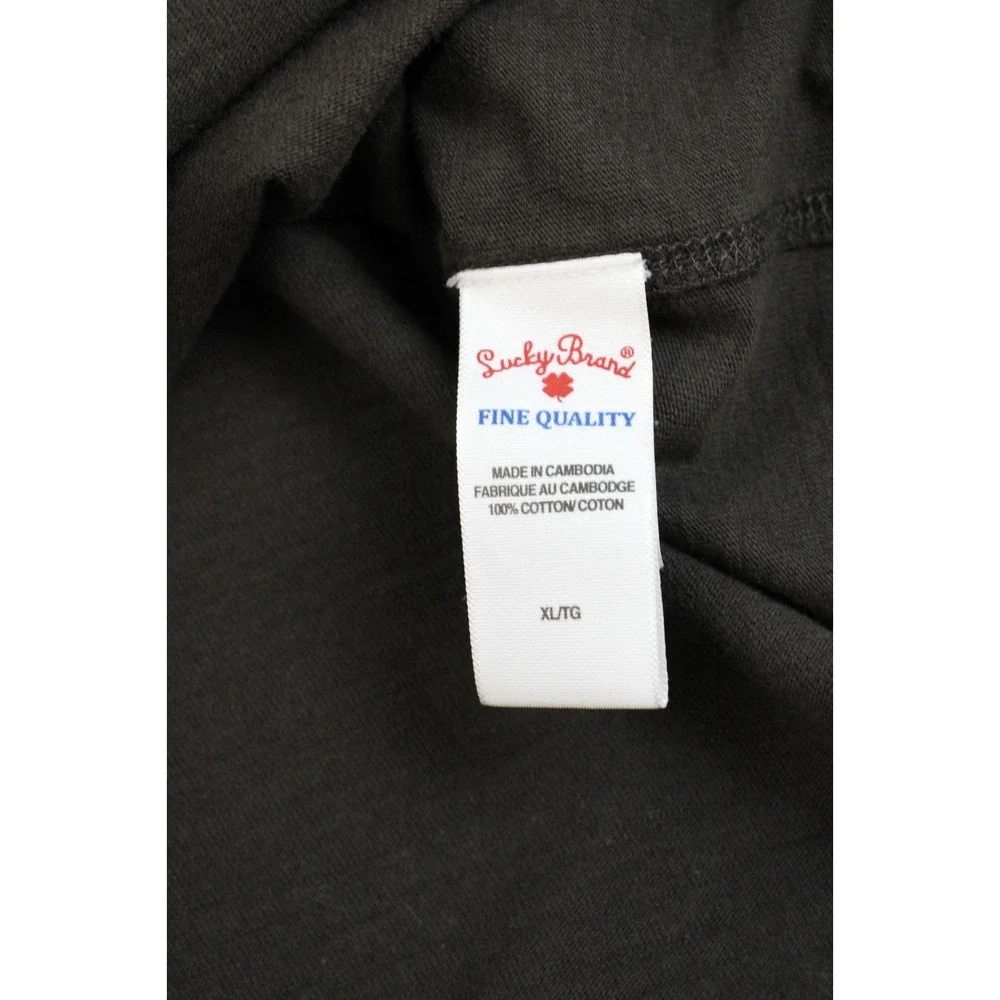 Lucky Brand Sweater Men‎ XL Brown 100% Cotton 1/4 Button Mock Neck Logo